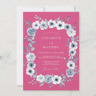 Invitation Mariage Botanique Raspberry Bold