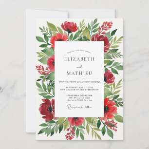 Invitation Mariage Botanique Red Bloom