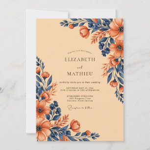 Invitation Mariage Botanique Resplendissant Abricot