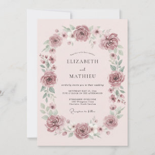 Invitation Mariage Botanique Rêveur Mauve