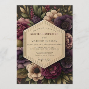 Invitation Mariage Botanique Riche de Prune