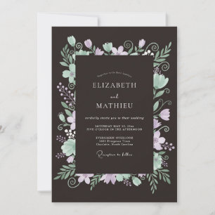 Invitation Mariage Botanique Romantique à la Lavande et à la 