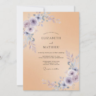 Invitation Mariage Botanique Romantique Abricot