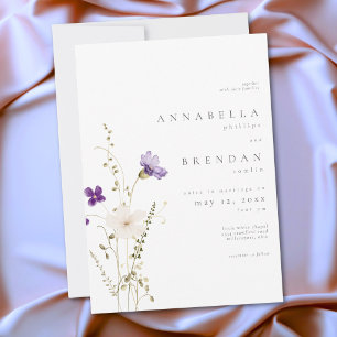 Invitation Mariage Botanique Romantique Minimaliste aux Fleur