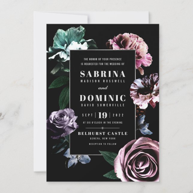 Invitation Mariage botanique romantique V réglé par (Devant)