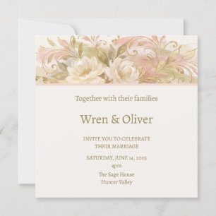 Invitation Mariage Botanique Rose