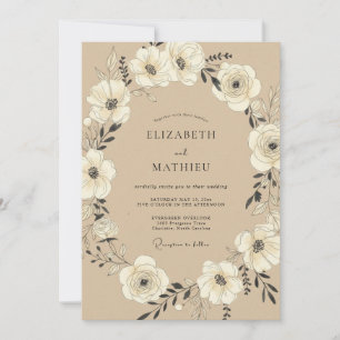 Invitation Mariage Botanique Rustique à l'Avoine