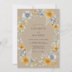 Invitation Mariage Botanique Rustique Ambre