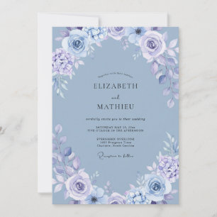 Invitation Mariage Botanique Sérénité Pervenche