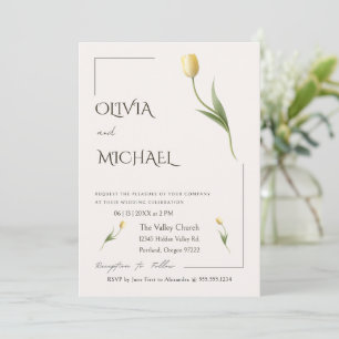 Invitation Mariage Botanique Simple et Élégant Tulipe