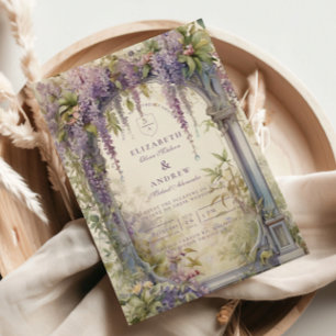 Invitation Mariage botanique sous l'arche de glycine