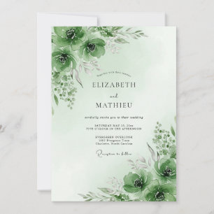 Invitation Mariage Botanique Sublime Vert Sauge