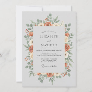 Invitation Mariage Botanique Terracotta Luxuriant