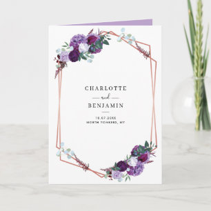Invitation Mariage botanique tout-en-un floral violet