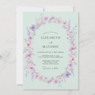Invitation Mariage Botanique Vert Menthe