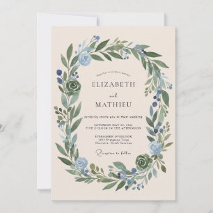 Invitation Mariage Botanique Vert Sauge Immaculé