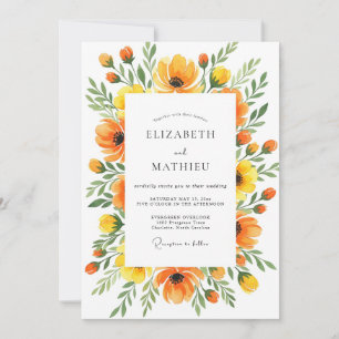 Invitation Mariage Botanique Vibrant Safran