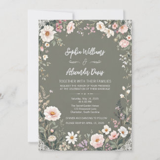 Invitation Mariage botanique vintage