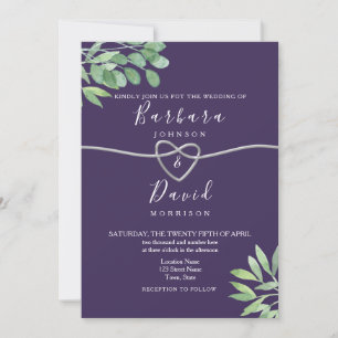 Invitation Mariage botanique violet