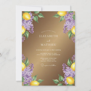 Invitation Mariage Botanique Zeste de Citron Lilas