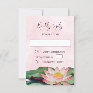 Invitation Mariage bouddhiste Lotus RSVP