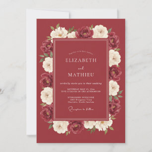Invitation Mariage Bourgeois Artisan Fleur