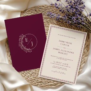 Invitation Mariage Bourgeois Classique en Bourgogne