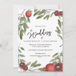 Invitation Mariage Bourgogne Botanique Boho vert