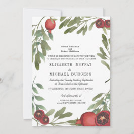 Invitation Mariage Bourgogne Botanique Marbre Boho Vert