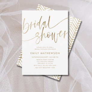 Invitation Mariage brillant avec fausse calligraphie dorée