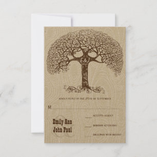 Invitation Mariage Brown en bois d'ivoire de l'arbre à spiral