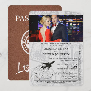 Invitation Mariage Brown Las Vegas Passport
