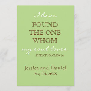 Invitation Mariage Brown moderne au printemps vert et au choc