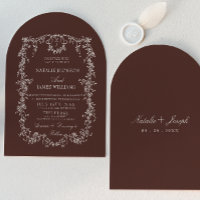 Mariage Brun Chocolat Floral Ancien Argent Arqué