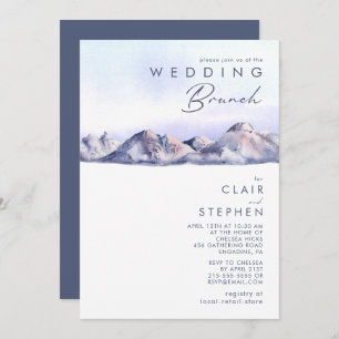 Invitation Mariage Brunch Sunset Mountain Winter M
