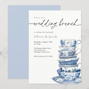 Invitation Mariage Brunch Tea Party Chinoiserie Fête des mari