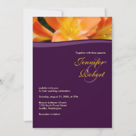 Invitation Mariage budget violet et orange