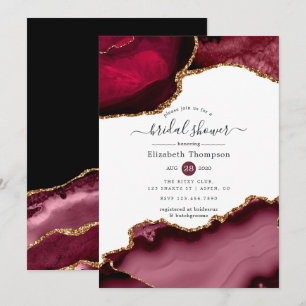 Invitation Mariage Burgundy et Agate dorée