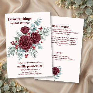 Invitation Mariage Burgundy Winter Préféré Cérémonie de Fianç