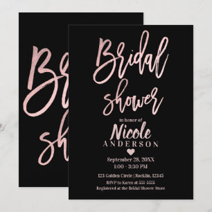 Invitation Mariage Cadeaux Rose Gold Rose Pailleté Moderne