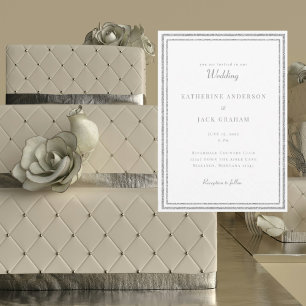 Invitation Mariage Cadre Argenté Élégant 