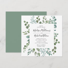 Invitation Mariage Cadre Carré | Végétation Moderne