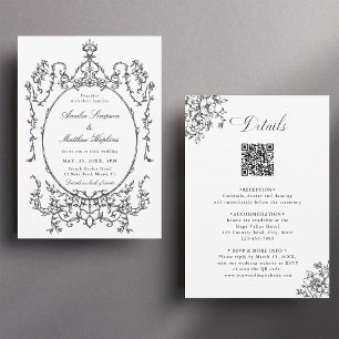 Invitation Mariage Cadre Classique Tout en Un
