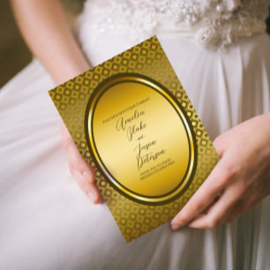 Invitation Mariage Cadre Doré Ovale Régal Luxueux