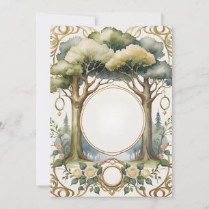 Invitation mariage cadre fleuri imaginaire romantique