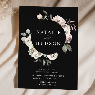 Invitation Mariage cadre floral hivernal délicat
