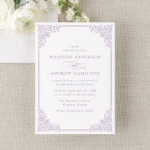 Mariage Cadre Orné Vintage Violet Élégant