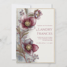 Mariage Cadre Pailletté Or Hellebore Prune Profond