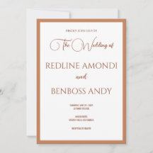 Mariage Calligraphique Moderne Minimaliste Cuivre