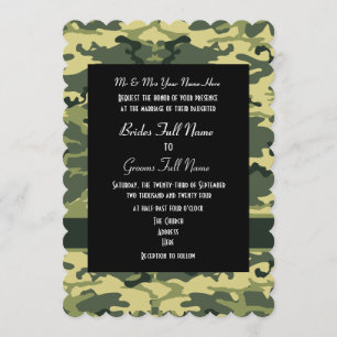 Invitation Mariage camo de l'armée
